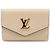 Louis Vuitton Cartera mini de piel de ternera beige greige con cierre dorado Castaño