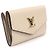 Louis Vuitton Cartera mini de piel de ternera beige greige con cierre dorado Castaño - vista 3
