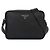 Prada Borsa a spalla quadrata in pelle nera stampata: Nero - vista 2