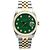 Rolex Relógio Combi Datejust Masculino com mostrador verde e diamantes Tenpoint após ajuste