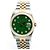 Rolex Relógio Combi Datejust Masculino com mostrador verde e diamantes Tenpoint após ajuste - vista 8