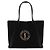 Saint Laurent Tote Bag aus Canvas mit gesticktem Logo Schwarz - Ansicht 3