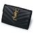 Saint Laurent Monogram Envelope Wallet with Gold Hardware Black