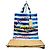 Burberry Borsa tote a righe in cotone blu cielo