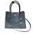 Bolsa de ombro Tote com logo triangular Saffiano duplo Prada Preto