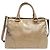 Prada Vitello Shine Gold Tote Bag Marrone