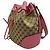 Gucci Borsa a secchiello con coulisse GG in jacquard Rosa - vista 3
