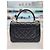Trendy CC Chanel Borsa tote e a spalla integrata in pelle di agnello CC alla moda Nero - vista 6