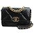 Chanel 19 Chanel Serie di borse a spalla con catena dorata nera piccola Nero