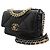 Chanel 19 Chanel Serie di borse a spalla con catena dorata nera piccola Nero - vista 2