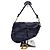 Saddle Dior Bestickte Schultertasche im Camouflage-Karomuster mit zusätzlichem Schultergurt Blau