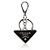 Prada Porte-clés Triangle Logo Saffiano Noir - vue 3