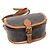 Céline Borsa a tracolla Polco media in tela e pelle di vitello tan Triomphe Marrone - vista 5