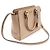 Prada Logo in lettere dorate in pelle di vitello morbida Saffiano beige Marrone - vista 3