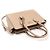 Prada Logo in lettere dorate in pelle di vitello morbida Saffiano beige Marrone - vista 4