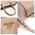 Prada Logo in lettere dorate in pelle di vitello morbida Saffiano beige Marrone - vista 6