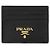Prada Metall-Kartenhalter mit goldenem Logo QWA Schwarz