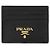 Prada Metall-Kartenhalter mit goldenem Logo QWA Schwarz - Ansicht 2
