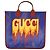 Gucci Tote Bag FACAV aus beschichtetem Canvas Blau