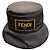 Fendi Schwarzer Nylon Bucket Hat mit gelbem quadratischem Logo