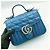 Gucci Borsa tote mini GG Marmont matelassé blu - vista 7