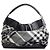 Burberry Grande borsa a spalla in check nero stropicciato