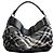 Burberry Grande borsa a spalla in check nero stropicciato - vista 3