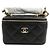 Chanel Borsa a tracolla Vanity in pelle di agnello nera con finiture dorate - Serie Nero