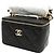 Chanel Borsa a tracolla Vanity in pelle di agnello nera con finiture dorate - Serie Nero - vista 2