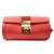 MCM Borsa a tracolla cilindrica in pelle corallo Arancione