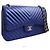 Chanel Borsa a spalla in pelle di agnello blu reale con doppio flap - Serie Chevron - vista 2