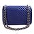 Chanel Borsa a spalla in pelle di agnello blu reale con doppio flap - Serie Chevron - vista 3