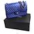 Chanel Borsa a spalla in pelle di agnello blu reale con doppio flap - Serie Chevron - vista 7