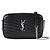 Saint Laurent Borsa a tracolla mini trapuntata con monogramma Nero