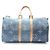 Sac Boston Keepall Bandoulière 45 en denim Monogram Louis Vuitton Bleu Marine - vue 3