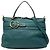 Gucci Grünes Mittelgroßes Leder Ride Top Handle Bag Dunkelgrün