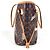 Borsa a Spalla Neverfull MM Catgram Monogram Louis Vuitton Marrone Arancione - vista 4
