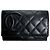 Billetera bifold de cuero acolchado de la línea Cambon de Chanel Negro - vista 2