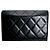 Billetera bifold de cuero acolchado de la línea Cambon de Chanel Negro - vista 3