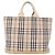 Burberry Nova Check Tote aus Canvas Klein Beige