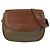 Gucci Vintage Leder-Canvas Schultertasche Braun