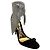 Sandali in satin nero con drappeggio di cristallo Alexandre Vauthier