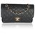 Timeless Borsa classica a doppio flap piccola in caviar nero trapuntato di Chanel
