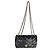 Timeless Chanel Mini Single Flap Bag aus schwarzer Seide mit Pailletten und Chevron-Kette - Ansicht 5