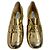 Prada Absatz Loafer Leder Gold Golden