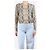 Frame Denim Cremefarbener Cardigan mit Schlangenprint - Größe S Roh - Ansicht 3