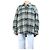 Acne Camicia overshirt in lana spazzolata a quadri nera e verde - taglia S