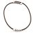 Collana in pelle e metallo argento Greige di Louis Vuitton Marrone - vista 2
