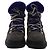 Stivali in shearling con lacci Chanel CC in suede grigio - vista 2