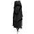 Sacai Drawstring Ruffled Midi Skirt in Black Polyester - view 2